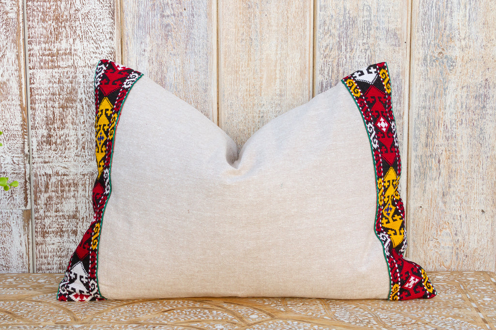 Yamha Linen Tribal Border Pillow
