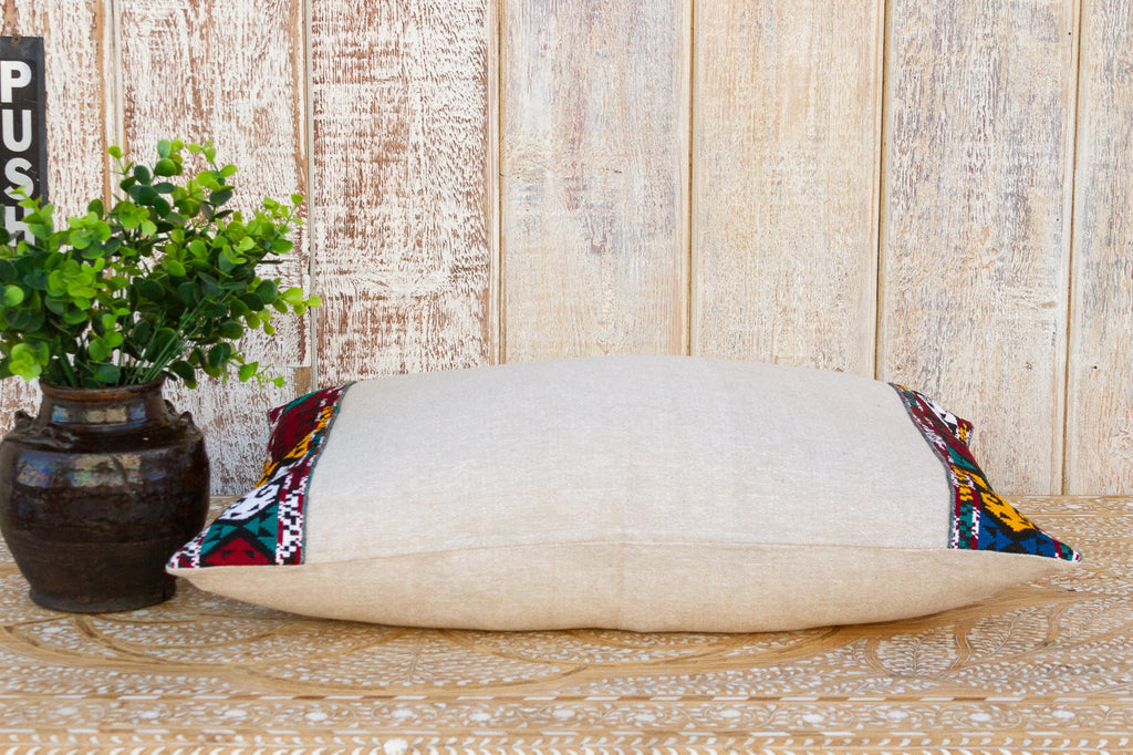 Belli Linen Tribal Border Pillow (Trade)