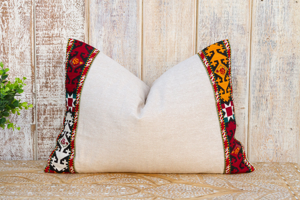Gina Linen Tribal Border Pillow