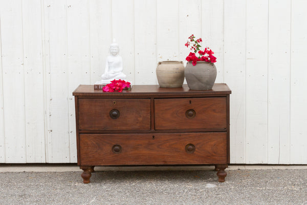 Antique English Teak Chest of Drawers