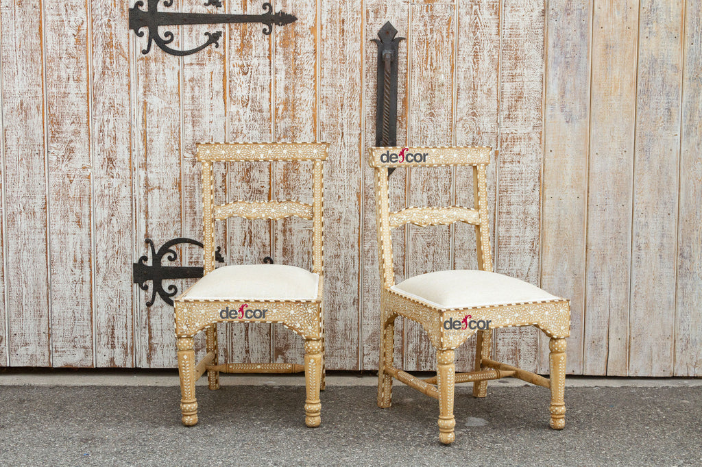 Pair of Tasteful British Colonial Beautifully Inlaid Chairs