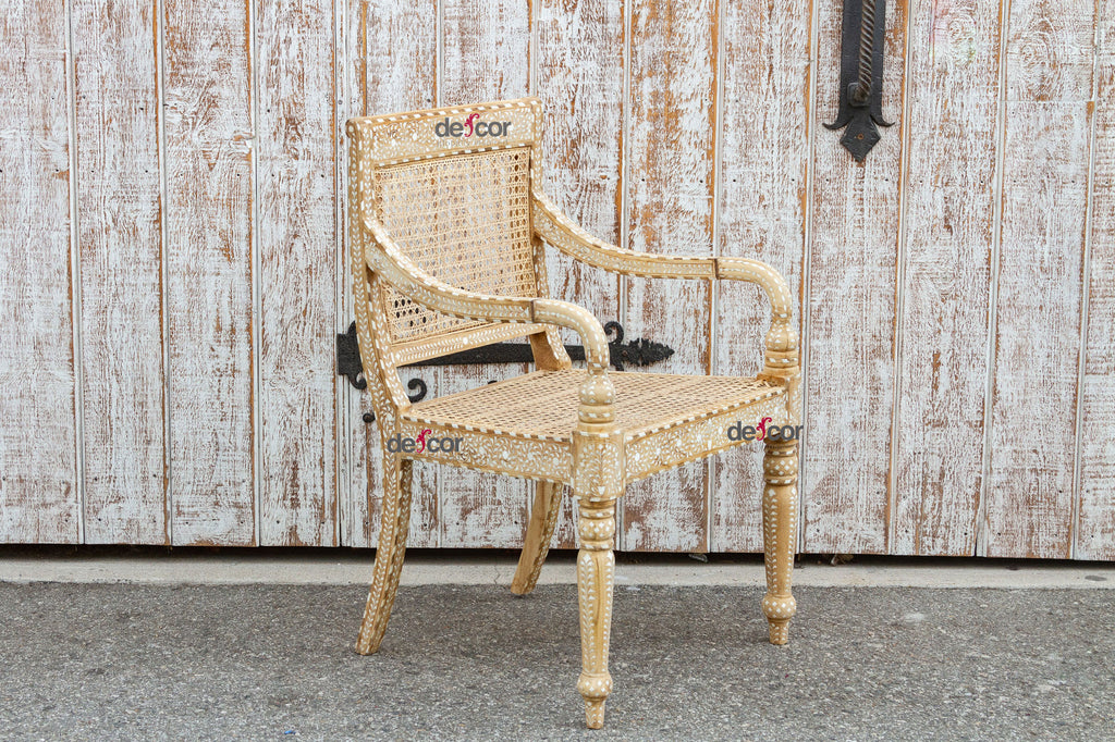 Anglo Indian Bleached Inlay Arm Chair