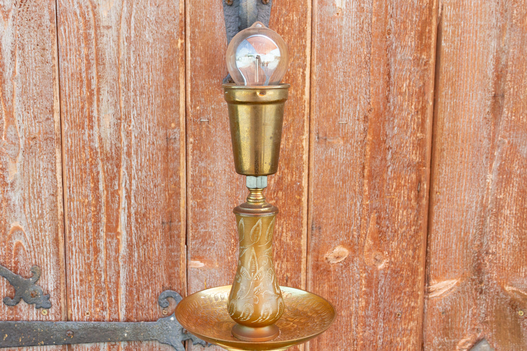 Royal Kashmiri Engraved Brass Lamp