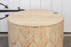 Royal Bleached Inlay Drum Coffee Table (Trade)