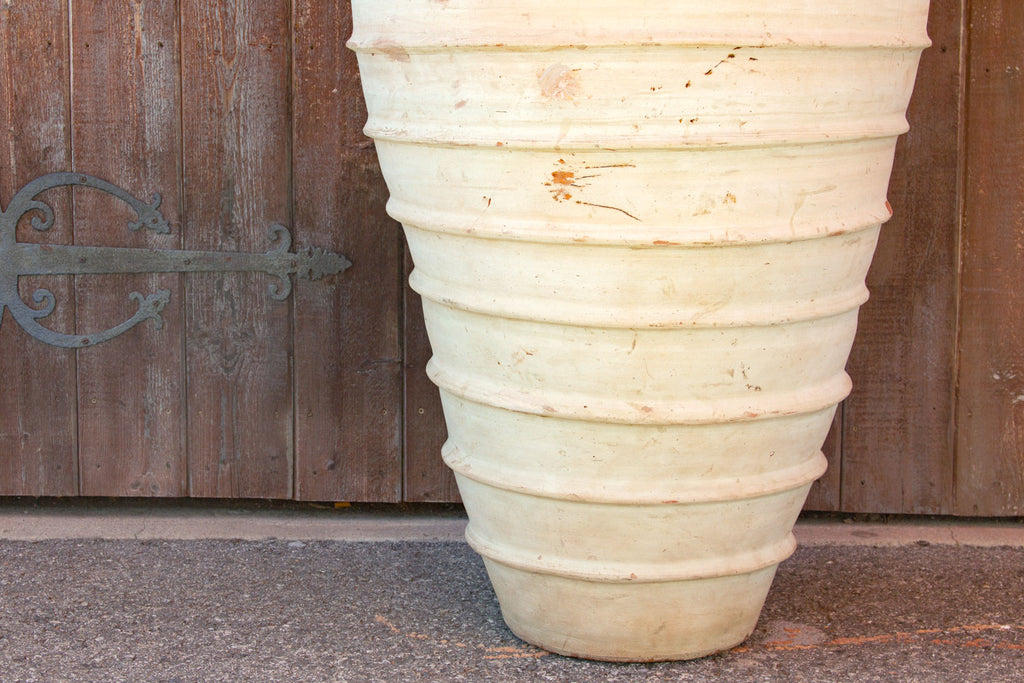 Exceptionally Tall Ribbed Terracotta Jar