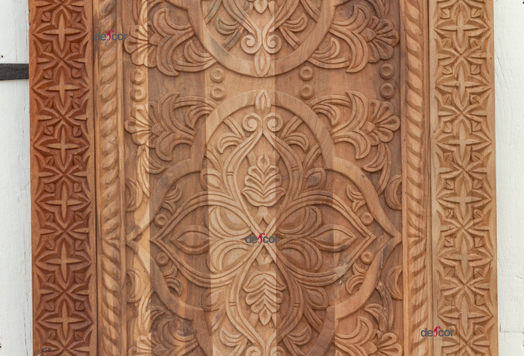 Reclaimed Wood Hand-Carved Medallion Door