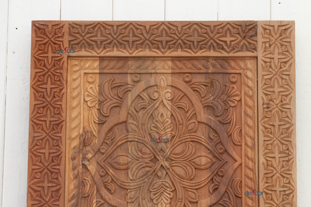 Reclaimed Wood Hand-Carved Medallion Door