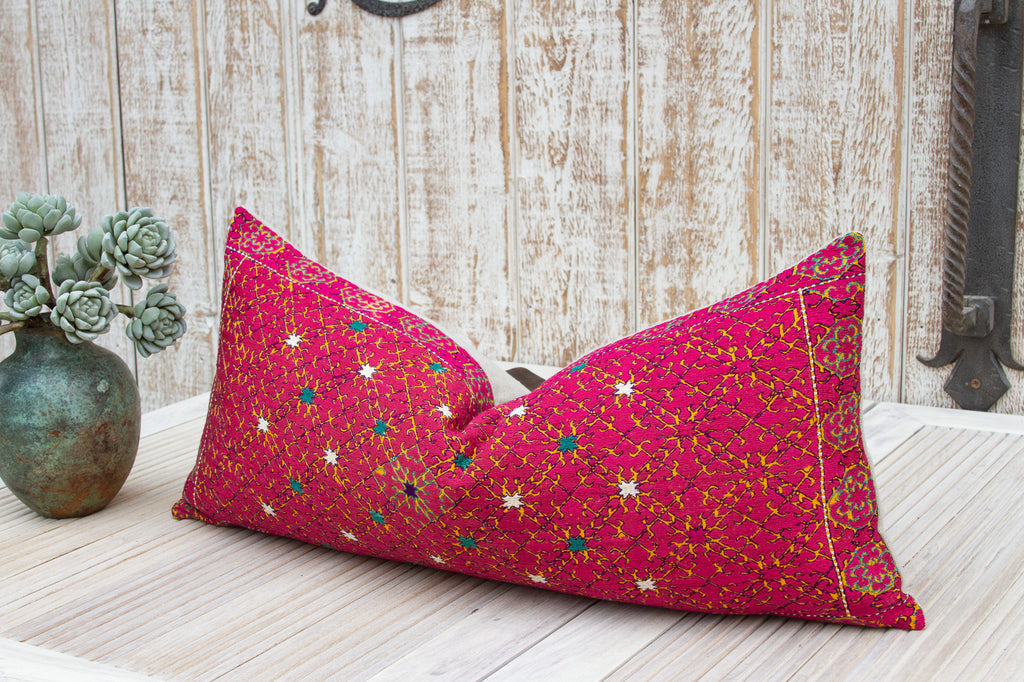 Antique Jala Sindh Silk Pillow