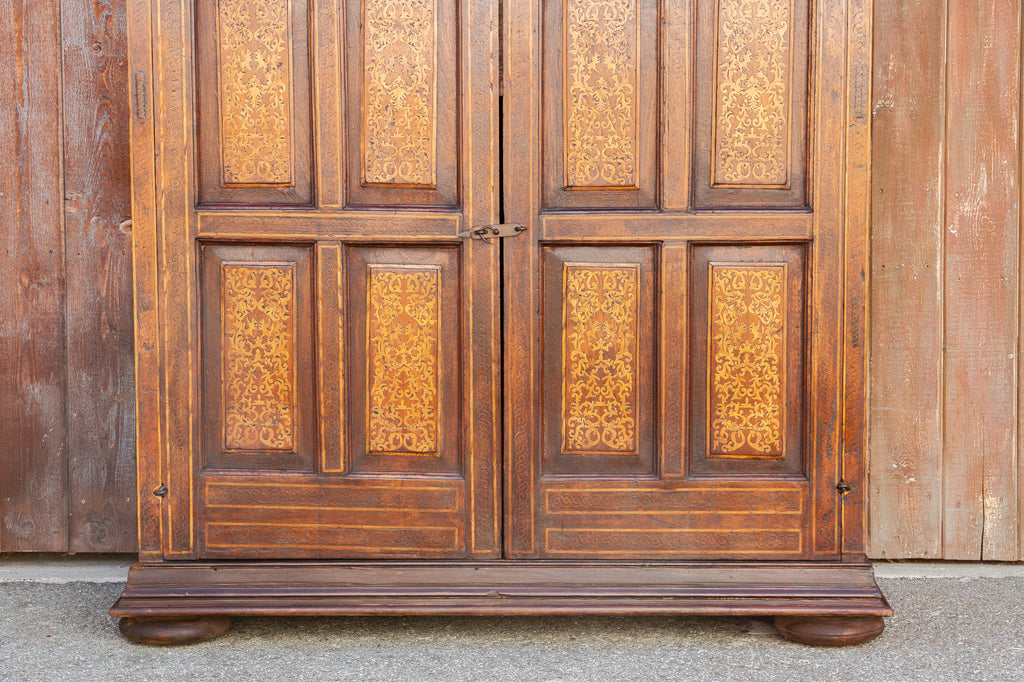 Majestic Spanish Colonial Marquetry Armoire