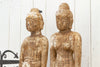 Pair of Tall Wood Antique Acupuncture Statues (Trade)
