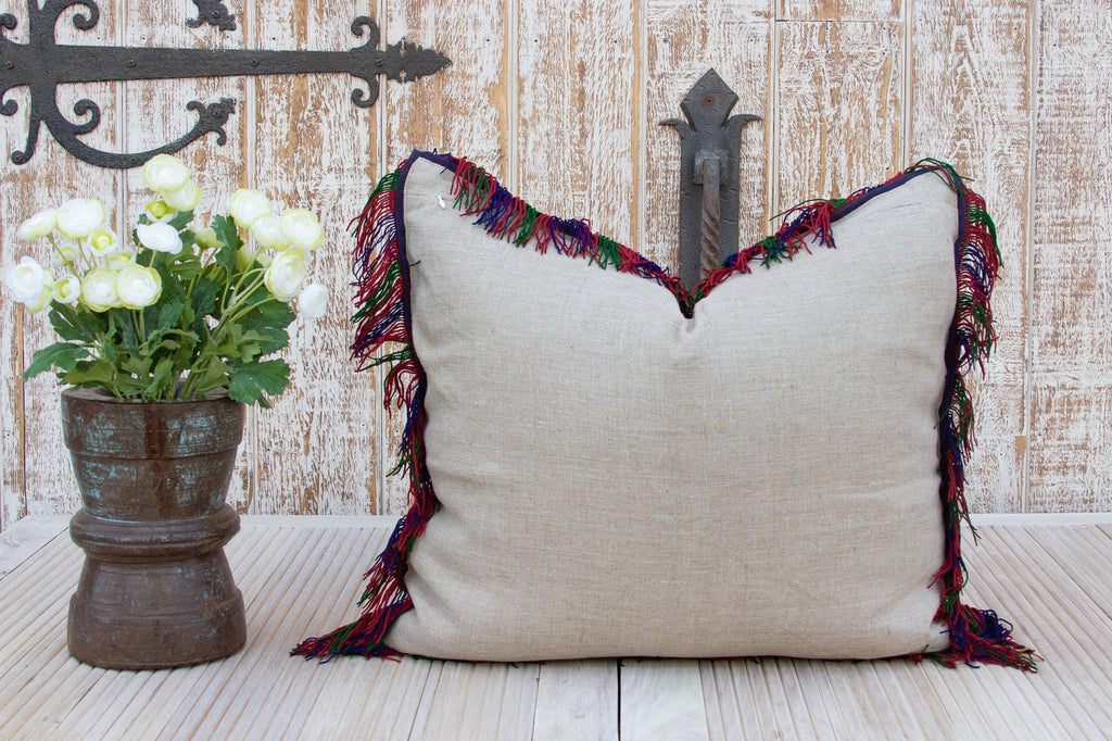 Ekani Thar Silk Embroidered Antique Pillow (Trade)
