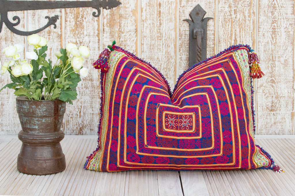 Myra Thar Silk Embroidered Antique Pillow