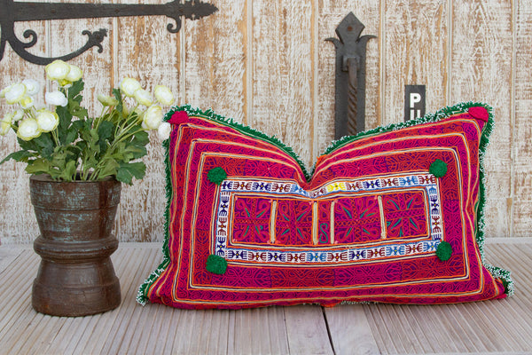 Kajal Thar Silk Embroidered Antique Pillow