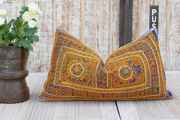 Divya Thar Silk Embroidered Antique Pillow