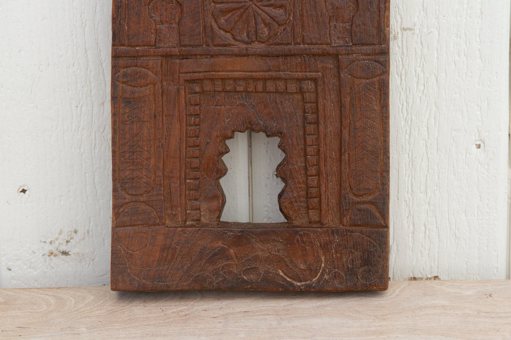 Rustic Antique Carved Window Niche