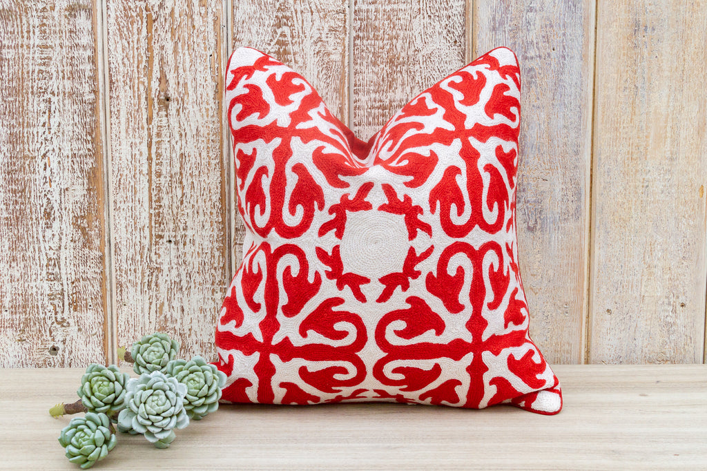 Red Pillow Cover, Decorative Throw Pillow Cover, Red Couch Pillow