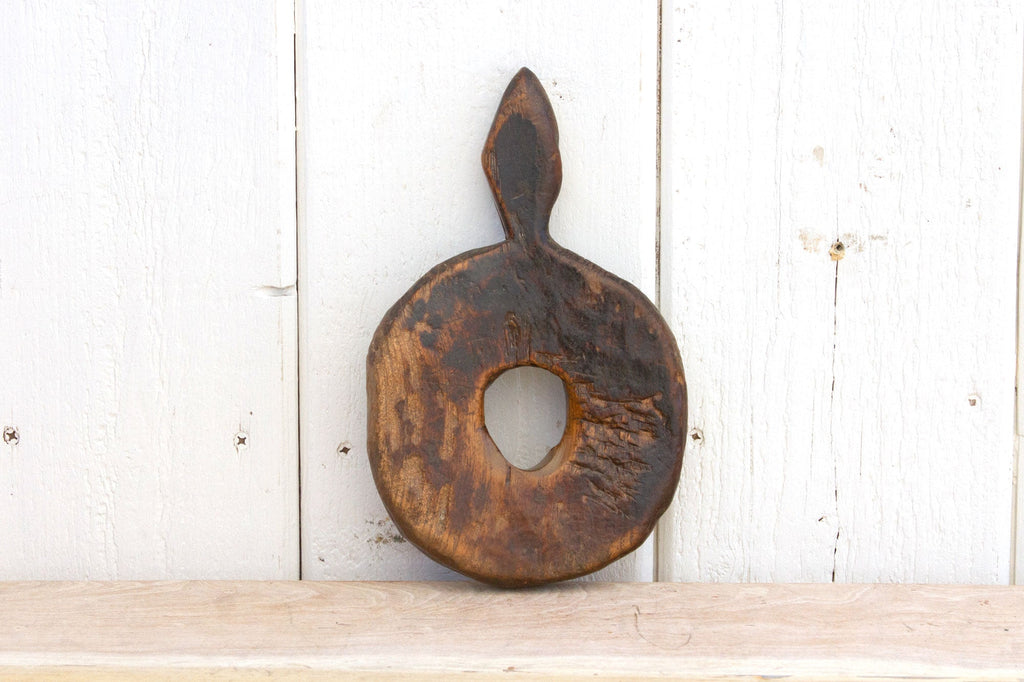 Rustic Antique Round Handle From Nepal (Trade)