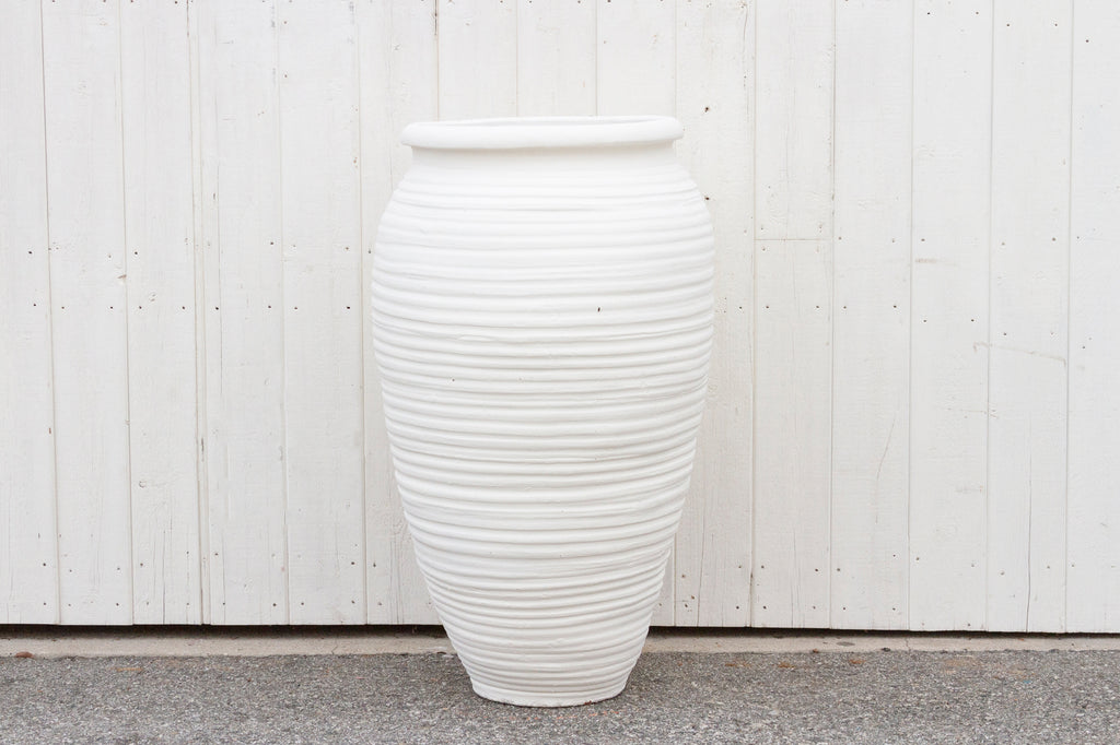 white clay plant pots Tall Terracotta White Planter