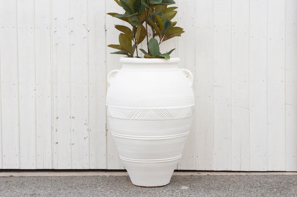 turkish planter pots Large Enchanting Mediterranean White Planter (Trade)