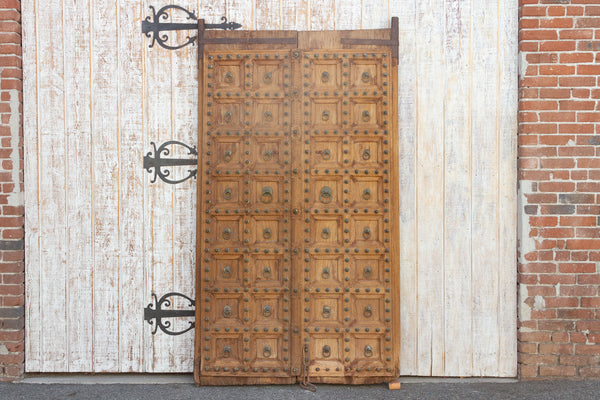 1800's Teak & Brass Raj Entrance Doors