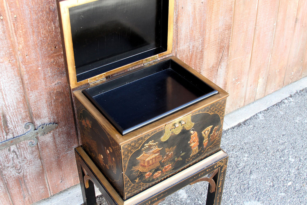 Vintage Chinoiserie Painted Box on a Stand (Trade)