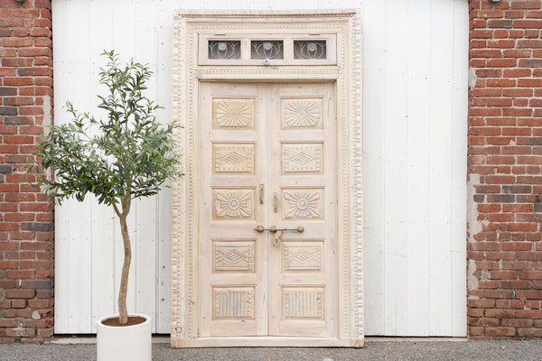 Bleached White Indo-Portuguese Entrance Door