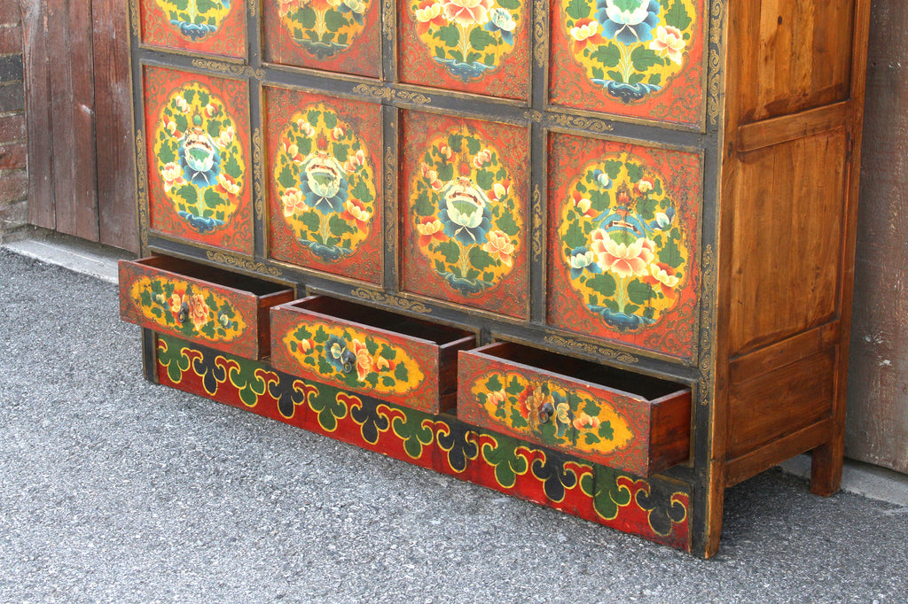 Lovely Early 19th Century Tibetan Painted Cabinet