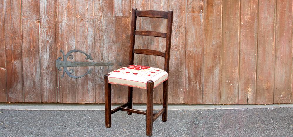 Vintage Suzani Ladder-back Side Chair (Trade)