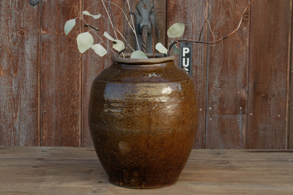 Antique Golden Brown Martaban Jar