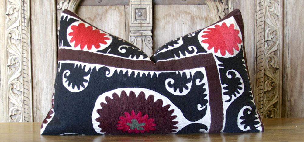 Kunjana Antique Suzani Lumbar Pillow (Trade)