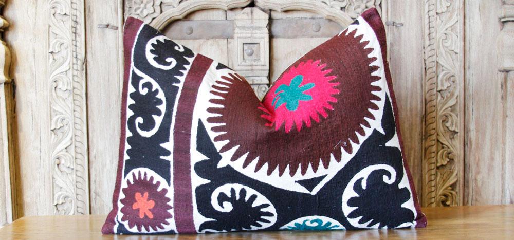 Sarwana Antique Suzani Lumbar Pillow (Trade)