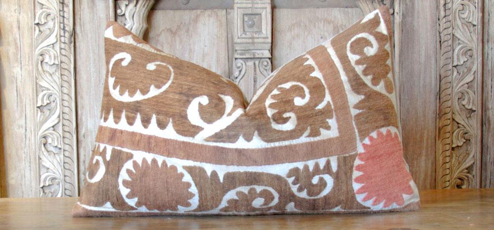 Gavi Antique Suzani Lumbar Pillow (Trade)