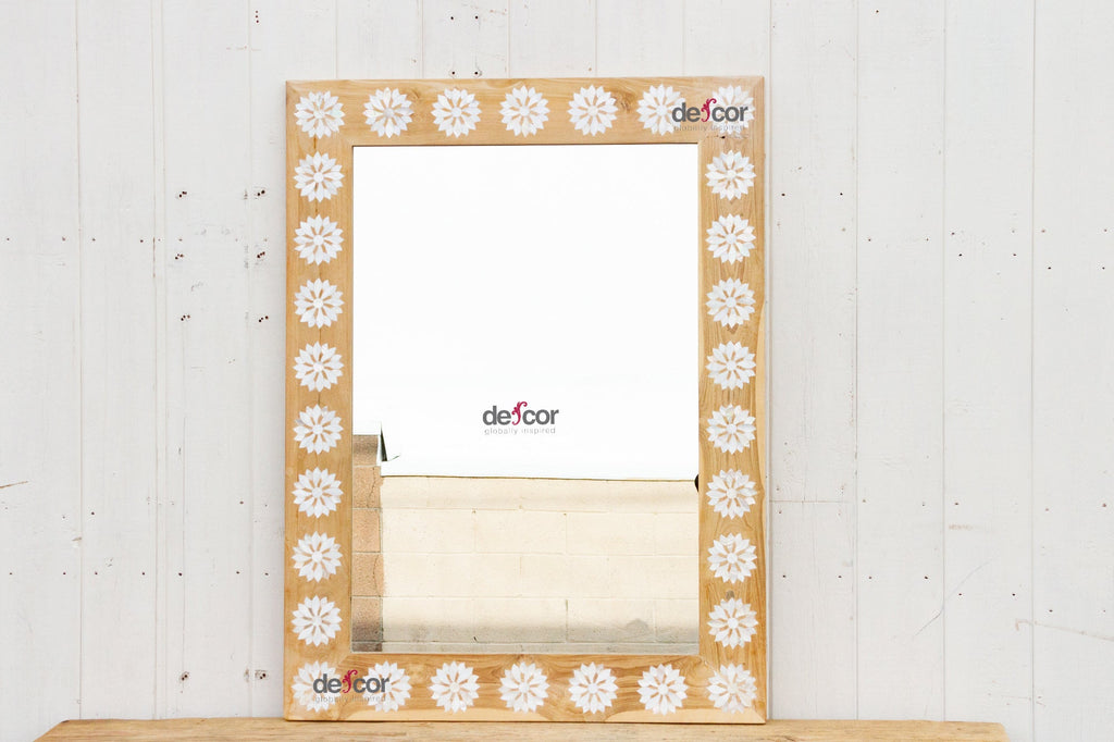 Modern Farmhouse Inlay Blossom Mirror (Trade)
