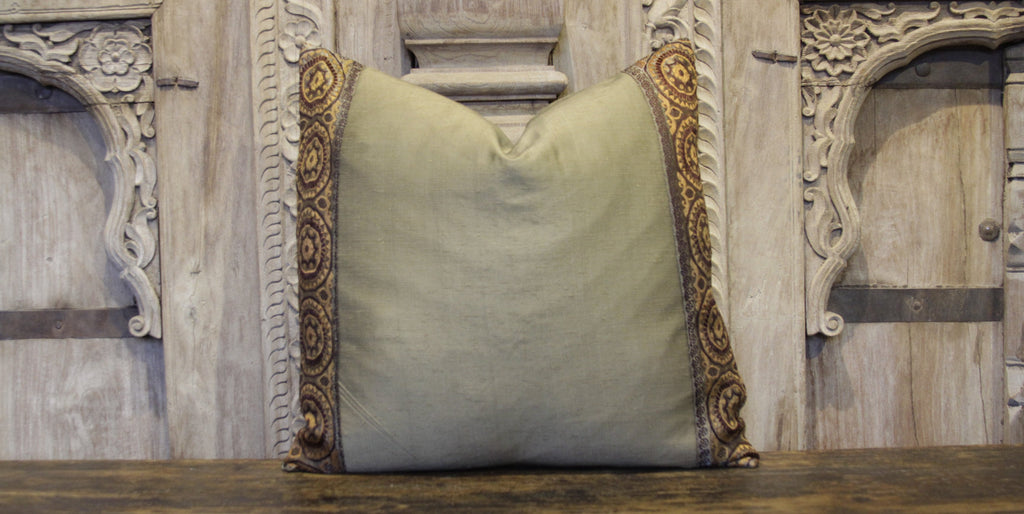 Small Chakra Golden Rod Heritage Silk Pillow (Trade)
